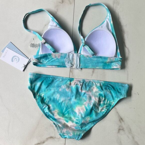 Nwt johnny was calme tie dye blue white turquoise two piece bikini - Picture 4 of 4